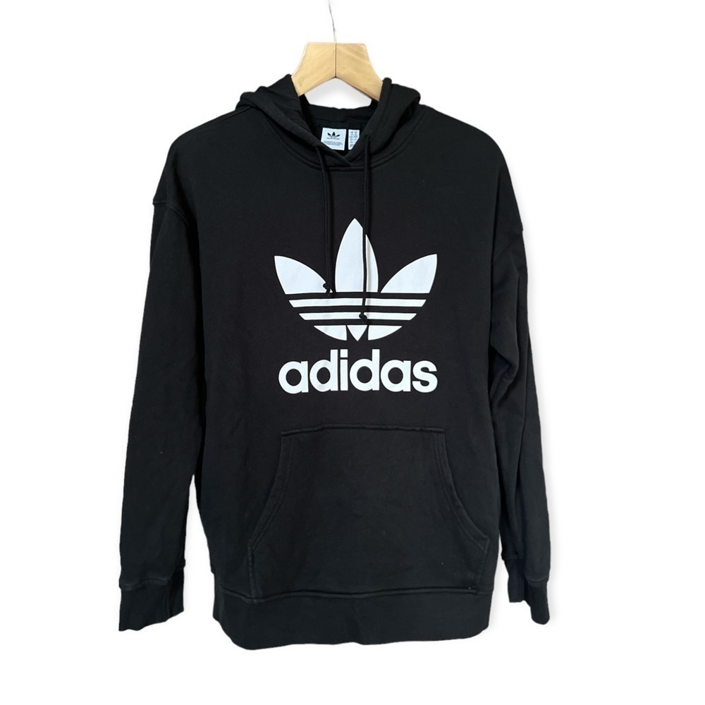 Adidas Originals Trefoil Black Hoodie Sweatshirt, Men’s Size Medium
